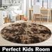 Mascarry Faux Fur Elegant Cozy Shaggy Round Rug Floor Mat Area Rugs for Kids Teen s Bedroom Living Room 5.3 X5.3 Coffee
