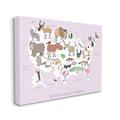 Stupell Industries Pink United States Map of Wild Animals 30 x 40 Designed by Carla Daly