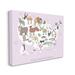 Stupell Industries Pink United States Map of Wild Animals 30 x 40 Designed by Carla Daly