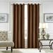 Goory 1pc Velvet Room Darkening Curtain Grommet Blackout Window Curtain Thermal Insulated Window Drape For Bedroom Dark Brown 42 W x 84 L