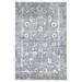 Wool / Silk Grey Rug 4X6 Modern Hand Knotted Oushak Abstract Room Size Carpet