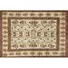 Ahgly Company Indoor Rectangle Contemporary Brown Gold Abstract Area Rugs 2 x 4