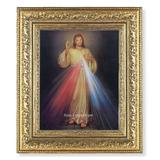 Divine Mercy Picture Framed Wall Art Decor Large Gold-Leaf Acanthus-Leaf Carvings Ornate Frame