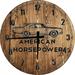 Large Wood Wall Clock 24 Inch Round Car Wall Art American Horsepower muscle car Clocks for Garage Round Small Battery Operated