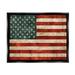 Stupell Industries US American Flag Wood Textured Design Jet Black Framed Floating Canvas Wall Art 24x30 by Luke Wilson