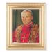 Pope John Paul II Picture Framed Wall Art Decor Large Satin Gold Fluted Frame with Distressed Finish and Fine Detailed Scrollwork