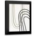 SD Graphics Studio 12x14 Black Modern Framed Museum Art Print Titled - Neutral Curve Lines