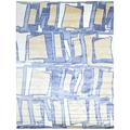 9 X 12 Rug Wool / Silk Blue Modern Hand Woven French Abstract Large Carpet