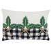 SARO 12 x 18 in. Oblong Black & White Buffalo Plaid Holly Throw Pillow with Down Filling