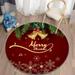 Round Christmas Area Rug Non-Slip Christmas Entry Doormat Round Christmas Rug Blanket Holiday Welcome Floor Carpet Pad Indoor Outdoor for Home Entrance Front Door Porch Christmas Decoration