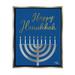 Stupell Industries Happy Hanukkah Calligraphy Radiant Lit Candles Menorah Graphic Art Luster Gray Floating Framed Canvas Print Wall Art Design by Jess Baskin
