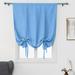 CUH Sky Blue Blackout Roman Curtains for Kids Bedroom Thermal Insulated Curtains Rod Pocket Tie Up Shade Curtains 1-Panel for Small Windows Bathroom Kitchen (46 x 54 Inches Long)