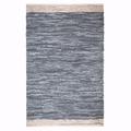 Lush Ambience Yashi Indoor Rag Area Rug | Hand Woven Ecofriendly Recycled Polyester Rug for Indoor Outdoor Use | 2X3 Ft | Grey & Beige