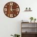 BUTORY Wooden Fluorescent Clock Modern Night Light Wall Clockdecorative Wall Clock for Kitchen Office Bedroom luminous Function Numbers and Handsï¼ˆdoes Not Include Batteryï¼‰