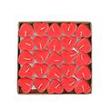 Sehao Scented Candles Set of 50 Decorative Heart Shaped Love Heart Candles for Birthday Party 3.8x3.8x1cm (Red) plastic