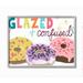 Stupell Industries Glazed and Confused Fun Donut Food Parody Framed Wall Art Design by June Erica Vess 11 x 14 Gray Framed