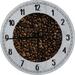 Large Wood Wall Clock 24 Inch Round Coffee Bean Kitchen Wall Art Round Small Battery Operated Gray