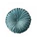 Round Cushions Pillows Solid Color Velvet Chair Sofa Pumpkin Throw Pillow Pleated Round Pillow for Home Bed Car Decor Floor Pillow Cushion (Light Gray)