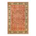 One of a Kind Hand Made Mogul Oriental Wool Area Rug Orange 6 x 9