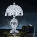 TFCFL Table Lampï¼ŒSilver Glass Table Lamp Vintage Bedroom Nightstand Desk Lamp for Bedroom