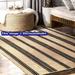 Indian Natural - Black Strip Scandinavian rug. Pattern Hemp Jute Rug. Ivory & Beige Rug. Handwoven Rug. 100% Natural Rug