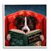 Stupell Industries Herding Sheep Dog Reading for Dummies Funny Painting White Framed Art Print Wall Art 17x17 by Duy Huynh