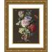 Anonymous 19x24 Gold Ornate Framed and Double Matted Museum Art Print Titled - Flower Containers from Anemons (Anemona) Tulip (Tulipa) Poppy Seeds (Papaver) Narcissus (Narcissus) and Auri