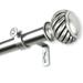 InStyleDesign Barta 1 inch Diameter Adjustable Curtain Rod satin nickel 66 to 120 inches Silver Finish