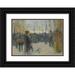 Arcadio Mas i Fondevila 14x11 Black Ornate Wood Framed Double Matted Museum Art Print Titled: Farolillos in Paris (Lantern Parade in Paris)