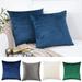 Gustave Velvet Throw Pillow Covers Decorative Couch Square Cushion Case Solid Soft Throw Pillowcase for Sofa Bed Home Car 18 x 18 White