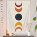 Retro 70s Moon Phase Vertical Tapestry Vintage Boho Abstract Rainbow Aesthetic Tapestry Wall Hanging for Bedroom Mid Century Modern Decor Art Tapestries Poster Blanket College Dorm (40X60 )