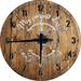 Large Wood Wall Clock 24 Inch Round My Compass Always Points to the River Rafting Round Small Battery Operated Brown Wall Art