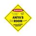 Aniya s Room Sign Crossing Zone Xing | Indoor/Outdoor | 14 Tall kids bedroom decor door children s name boy girl