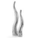 Modern Tall Silver Aluminum Squiggly Vases Set of 2