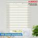 Keego Dual-Layer Roller Zebra Shades Window Blinds with Box 95% Light Blocking Privacy Color and Size Customizable Beige Linen 43 w x 36 h