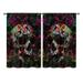 Goory Kitchen Curtains Skull Rod Pocket Drapes Semi Sheer Cafe Decor Short Panel Scary Tiers Home Window Curtain