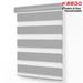 Keego Dual Layer Roller Window Blind Light Filtering Zebra Window Blind Cordless Customizable Gray Case Gray Fabric 34.5 w x 46.0 h