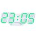 3D Digital Alarm Clock Wall LED Number Time Clock with 3 Auto Adjust Brightness Levels Led Electronic Clock with Snooze Function Modern Night Light Clock Date Temperature Display