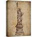 wall26 Canvas Print Wall Art Retro Vintage Statue of Liberty NYC Architecture & Maps Landmarks Digital Art Modern Art Decorative Scenic Urban Bohemian for Living Room Bedroom Office - 12 x