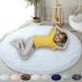 Soft Round Fluffy Bedroom Rugs Fuzzy Circle Area Rug for Playing Reading Room Kids Room Carpets Shaggy Rugs 72.05x72.05 inches White