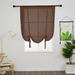 Yipa Sheer Kitchen Valance Voile Cafe Scarf Tie Up Roman Shades Window Curtains Adjustable Window Treatment Rod Pocket Window Drapes Slot Top Curtain Panel Brown 23.6 Width x47.2 Length 1-Panel