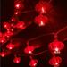 Spring Festival Lights Outdoor 9.8ft 20 LEDs/19.7ft 40 LEDs Red Lantern String Light IP42 Waterproof Chinese Knot Fairy String Light w/ Lighting 2 Modes Festival Light Strip Decor for Roof Wall Window