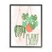 Stupell Industries Casual Plant Lady Hanging Green Potted Vegetation Graphic Art Black Framed Art Print Wall Art Design by Kim Allen