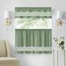 Achim Paige Rod Pocket Light Filtering Tier and Valance Curtain Set Green 55 x 36