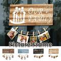 Duety Wooden Picture Frame with Clips 13.5x5.5inch Photo Display Case Hanging Rustic Wall Decor Wall Mounting Frame for Gift Home Wall Decoration Display