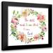 Robinson Carol 12x12 Black Modern Framed Museum Art Print Titled - Floral Scripture Wreath I