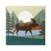 Stupell Industries Lakeside Woodlands Moose Walking Setting Sun Graphic Art Gallery-Wrapped Canvas Print Wall Art 36x36 by Victoria Barnes