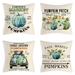 IMSHIE 4 Pack Fall Harvest Pumpkin Throw Pillow Covers Thanksgiving Decorative Pillow Covers Blue Autumn Pumpkin Pillow Covers Couch Cover Pillow Cases Set for Farmhouse Living Room 18 realistic