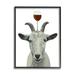 Stupell Industries Monochrome Goat Balancing Wine Glass Portrait 24 x 30 Design by Coco de Paris