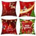 Munlar Couch Pillows Decorative Pillows Christmas Xmas Cushion Throw Cover Pillow Case Cotton Home Sofa Decor 4PC